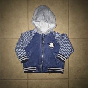 Oshkosh Long Sleeve Zip Up Kids Jean Jacket Sz 12M